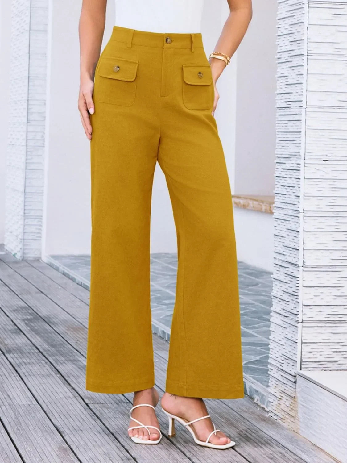 High Waist Wide Leg Relaxed Pants With Comfortable Fit - Southern Shores Clothing