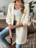 Open Front Stretch Cardigan With Long Sleeves - Southern Shores Clothing