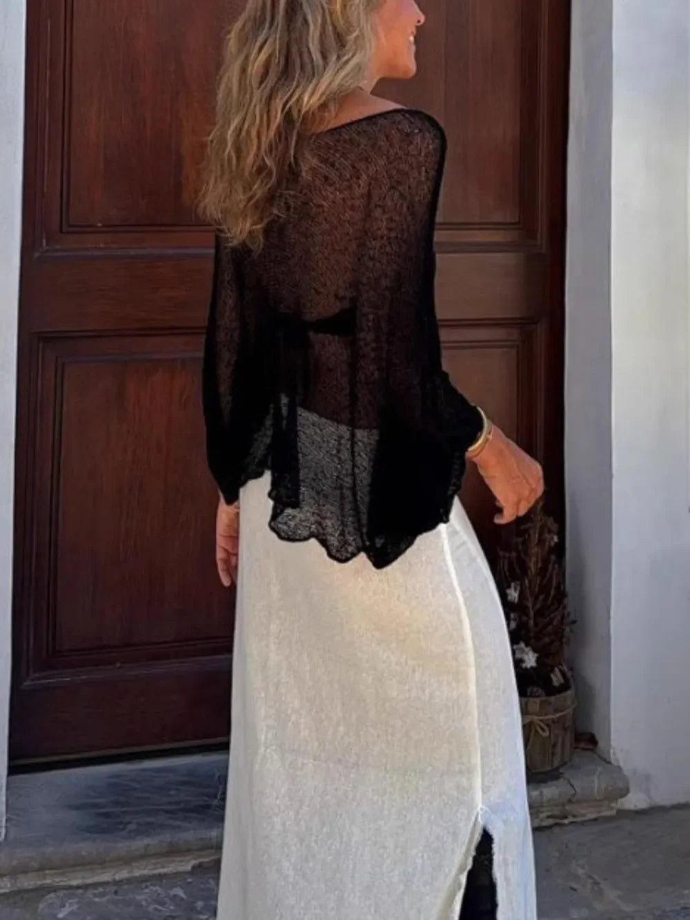 Lightweight Sheer Long Sleeve Beach Cover Up - Southern Shores Clothing