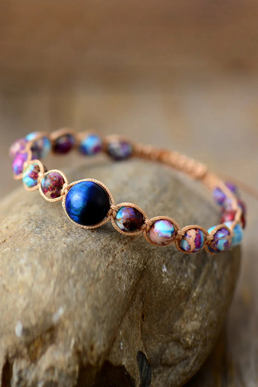 Imperial Jasper Beaded Bracelet Natural Stone Jewelry - Southern Shores Clothing