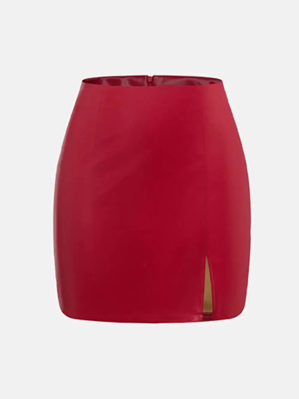 Slit Mini Skirt With Zipper And Stretch Knit - Southern Shores Clothing