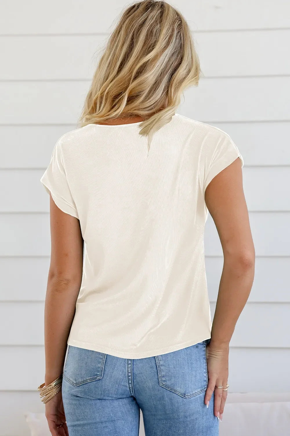 Cowl Neck Short Sleeve T-Shirt - Southern Shores Clothing