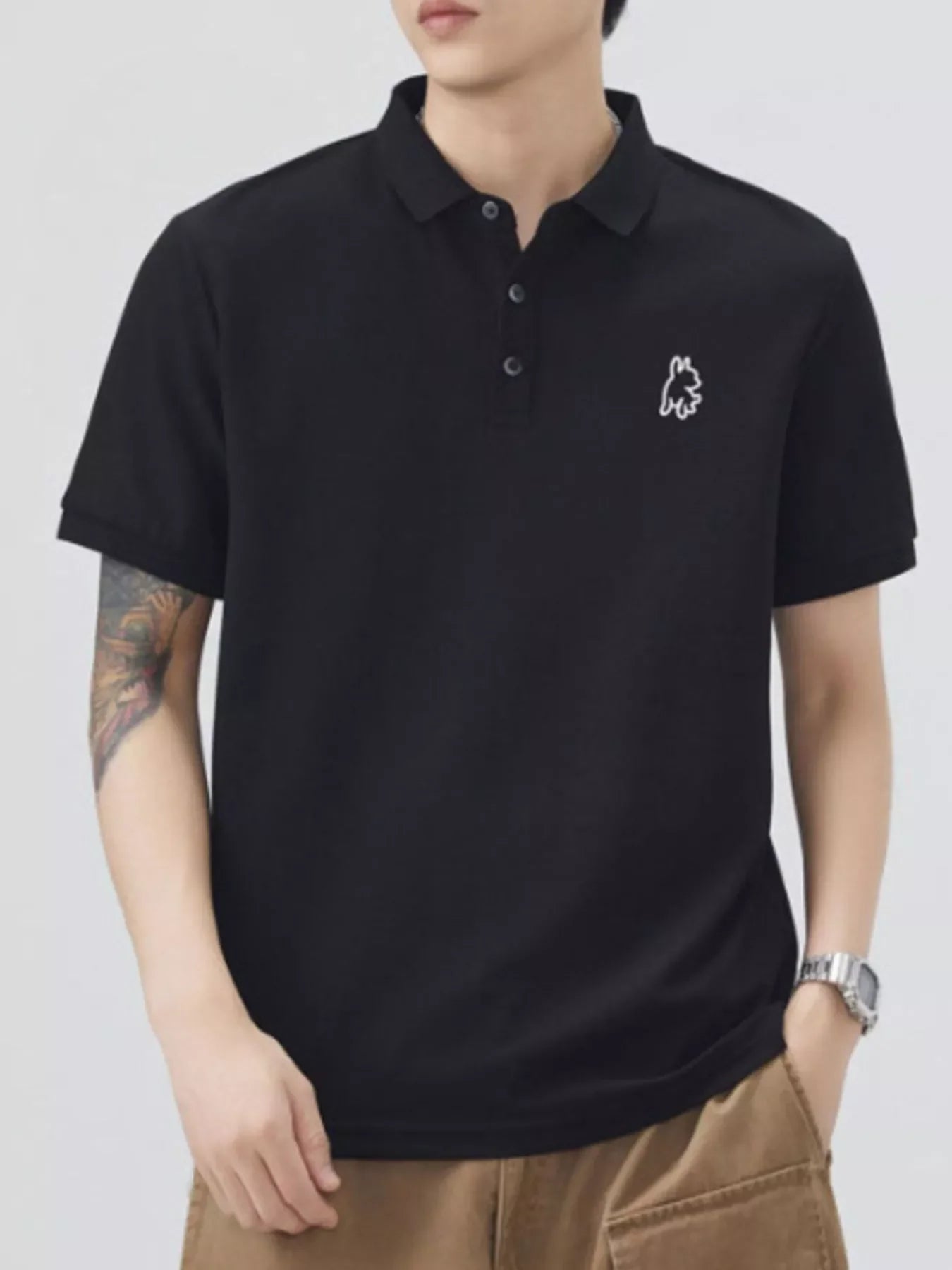 Plus Size Button Detail Polo Shirt Cotton Blend - Southern Shores Clothing