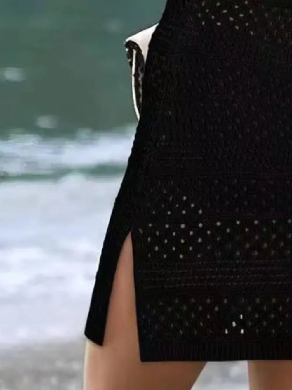 Openwork Sheer Scoop Neck Cover Up Beachwear - Southern Shores Clothing