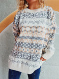 Geometric Pattern Dropped Shoulder Sweater - Southern Shores Clothing