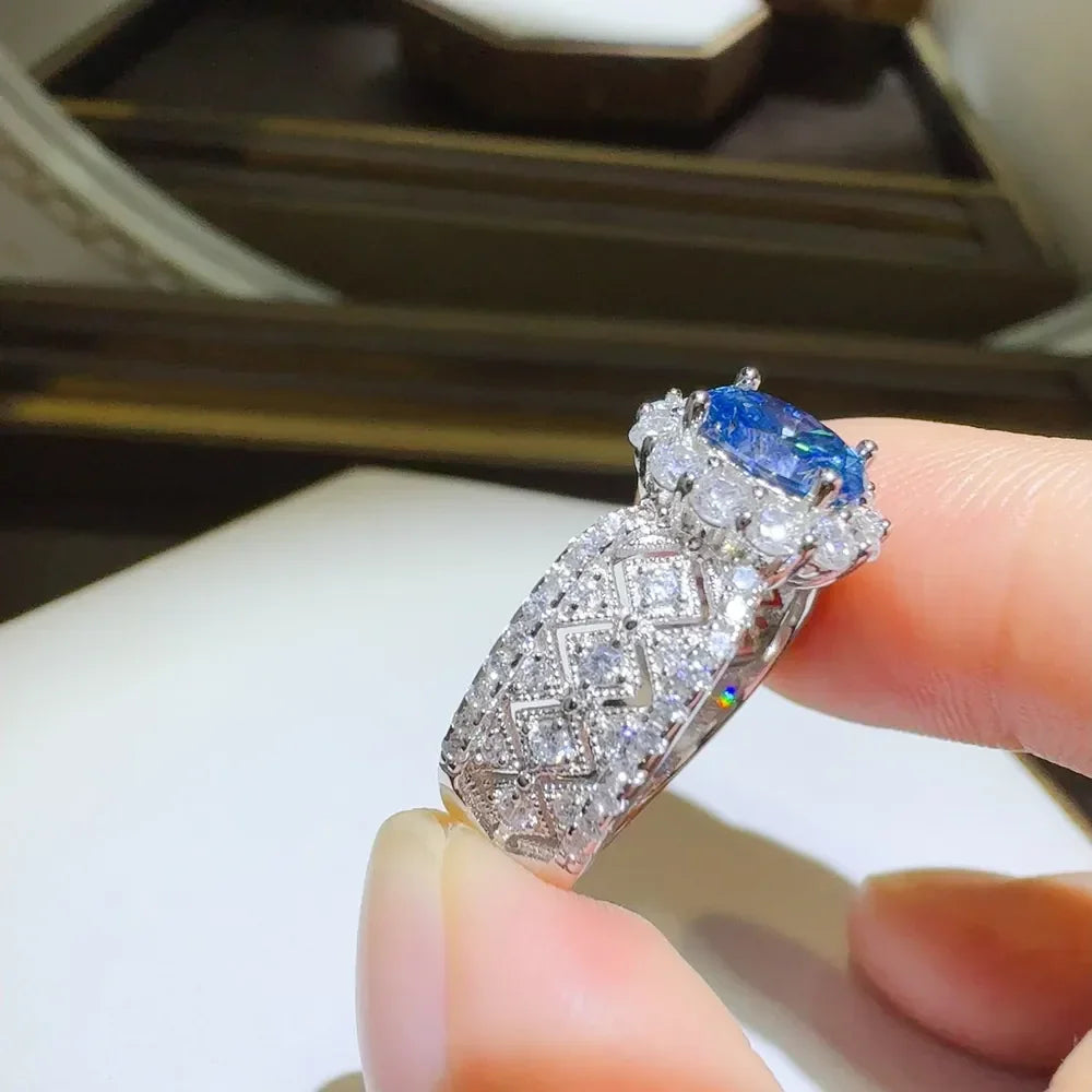 1 Carat Moissanite Zircon Sterling Silver Ring - Southern Shores Clothing