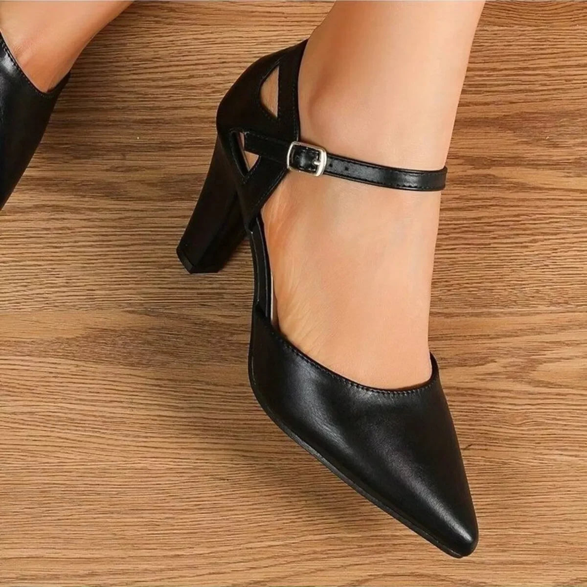 Classic Point Toe Block Heel Pumps Dressy - Southern Shores Clothing