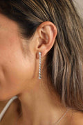 Moissanite Long Earrings 1.18 Carat Rhodium Silver - Southern Shores Clothing