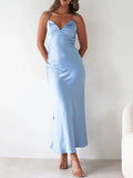 Satin Backless Cami Dress For Coastal Wear - Southern Shores Clothing