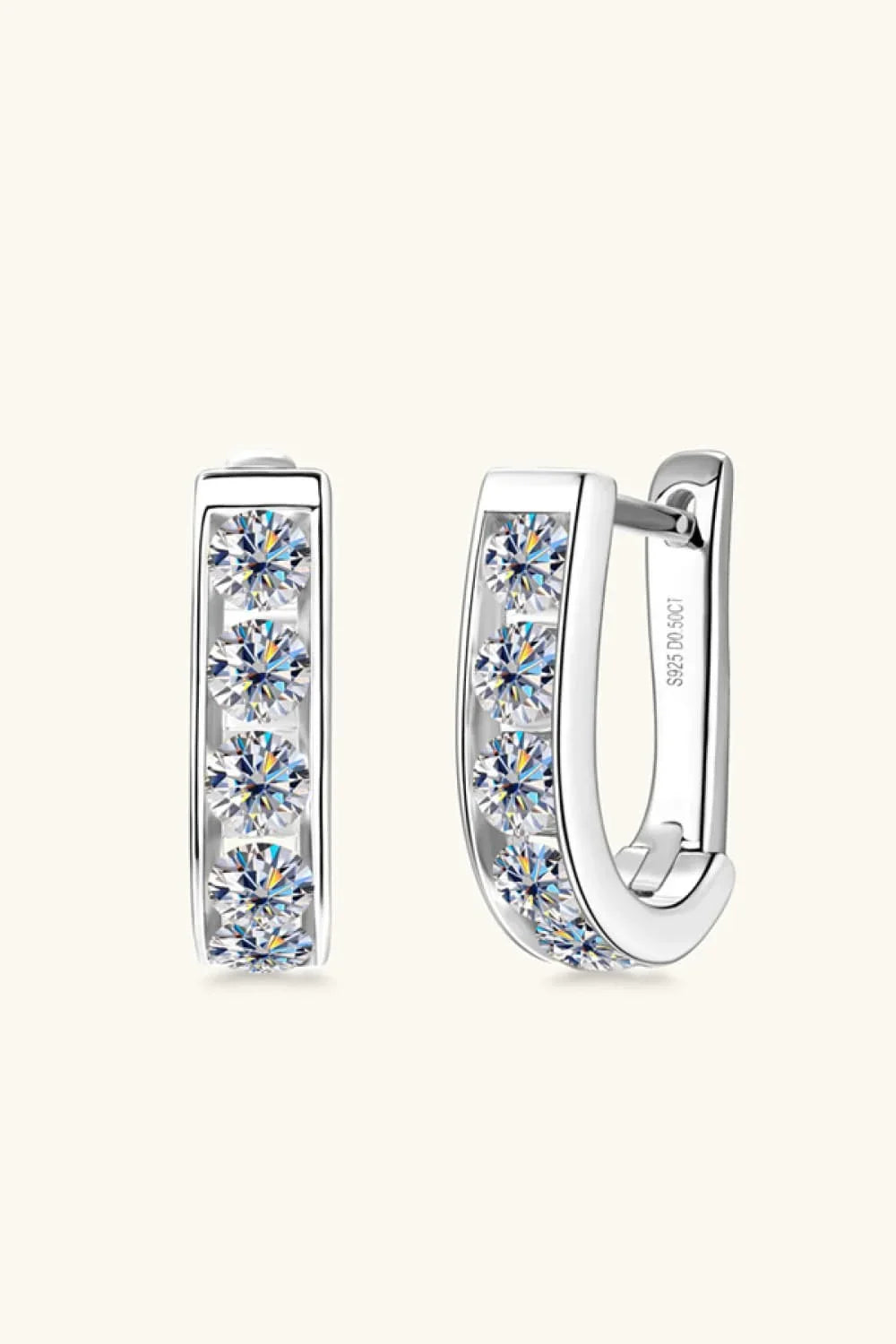Moissanite Platinum-Plated Sterling Silver Earrings - Southern Shores Clothing