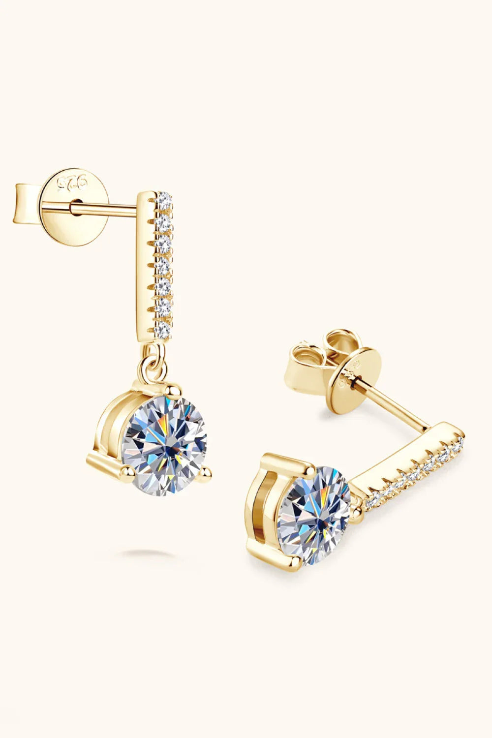 2 Carat Moissanite Sterling Silver Drop Earrings - Southern Shores Clothing