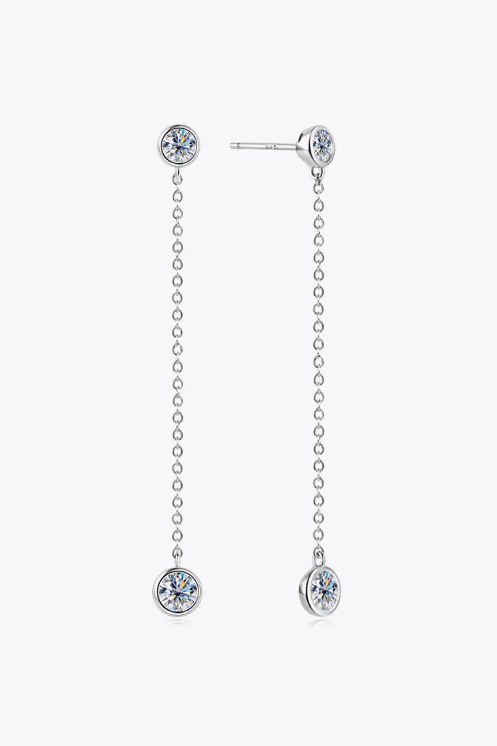 Lightweight Minimalist Moissanite Chain Earrings - Southern Shores Clothing