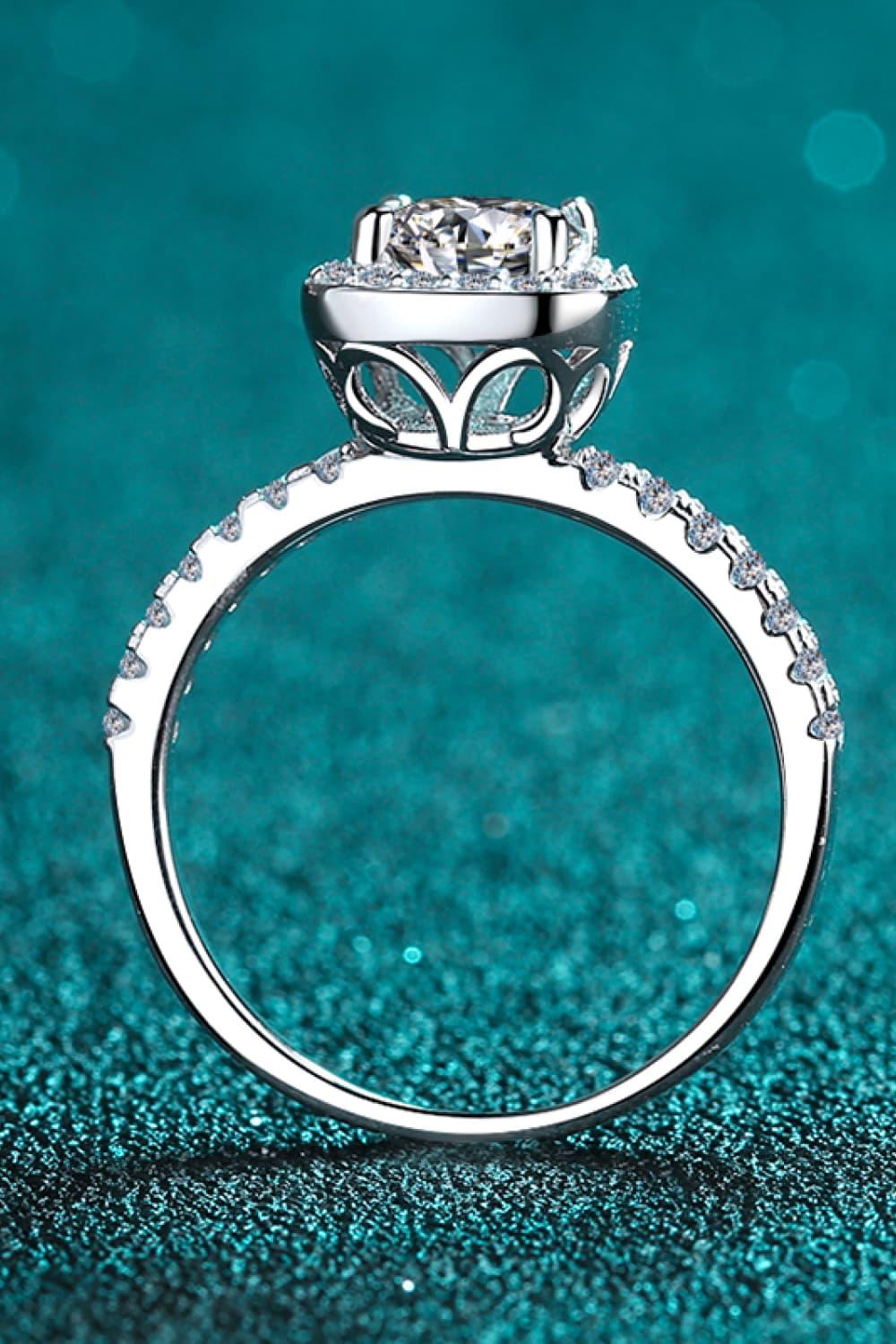 2 Carat Moissanite Square Halo Ring Minimalist Design - Southern Shores Clothing