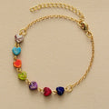 Heart Natural Stone Bracelet With Gold Plated Copper Accents - Southern Shores Clothing