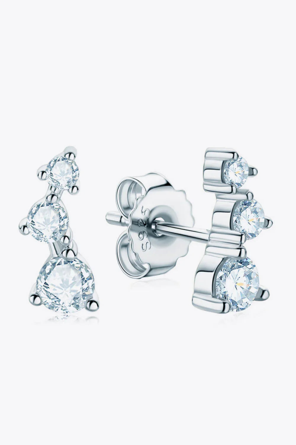 Minimalist Moissanite Stud Earrings In Sterling Silver - Southern Shores Clothing