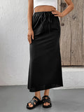 Slit Skirt With Drawstring Cotton Waist All Day Comfort - Southern Shores Clothing