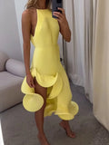 Lowcountry Ruffle Hem Ribbed Sleeveless Dress - Southern Shores Clothing