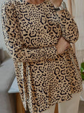 Leopard Round Neck Long Sleeve T-Shirt - Southern Shores Clothing
