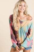 Cozy Tie Dye French Terry Hoodie With Kangaroo Pocket - Southern Shores Clothing
