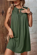 Tie Neck Crochet Cutout Dress For Summer - Southern Shores Clothing