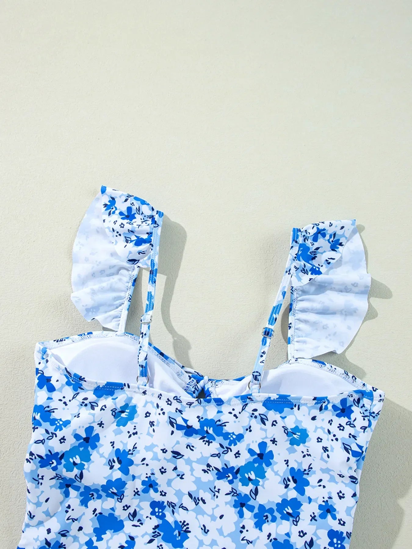 Floral Ruffled Lace-Up One-Piece Swimsuit - Southern Shores Clothing