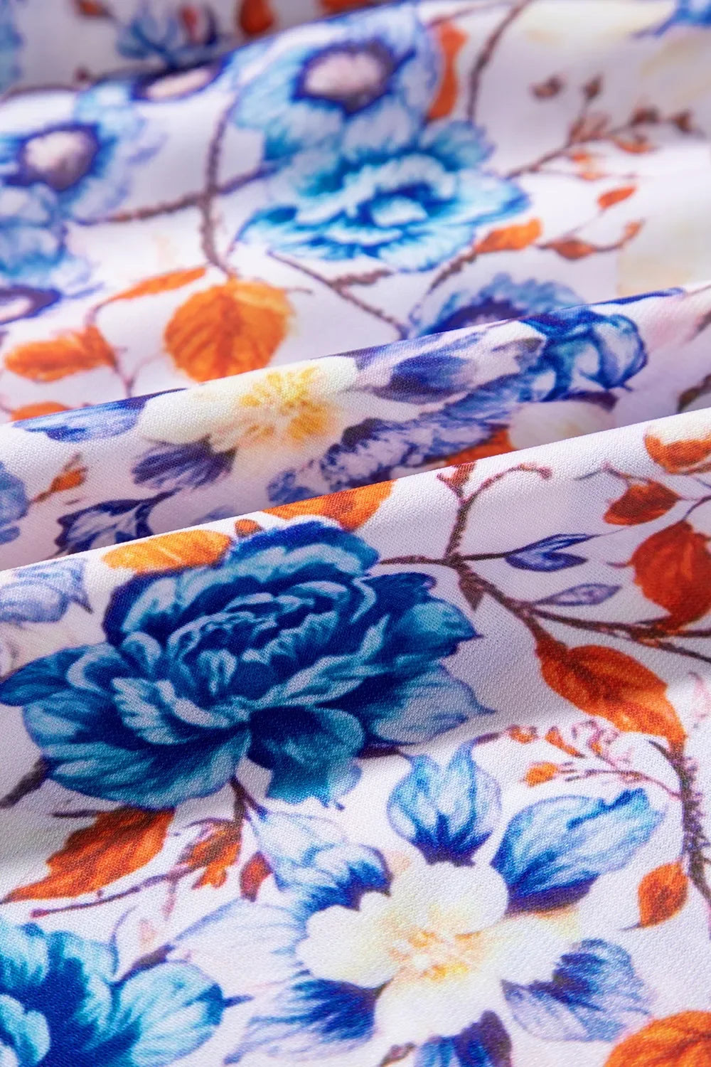 Mixed Floral Print Tie Neck Short Sleeve Tiered Frill Dress - Southern Shores Clothing