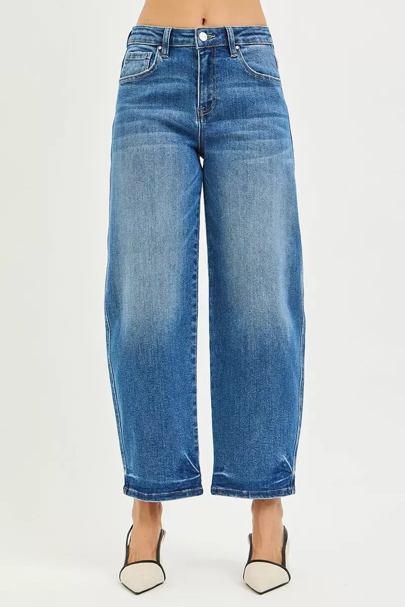 Relaxed Fit Slouchy Cropped Barrel Jeans - Southern Shores Clothing