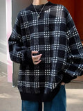 Oversized Plaid Long Sleeve Stretch Sweater - Southern Shores Clothing