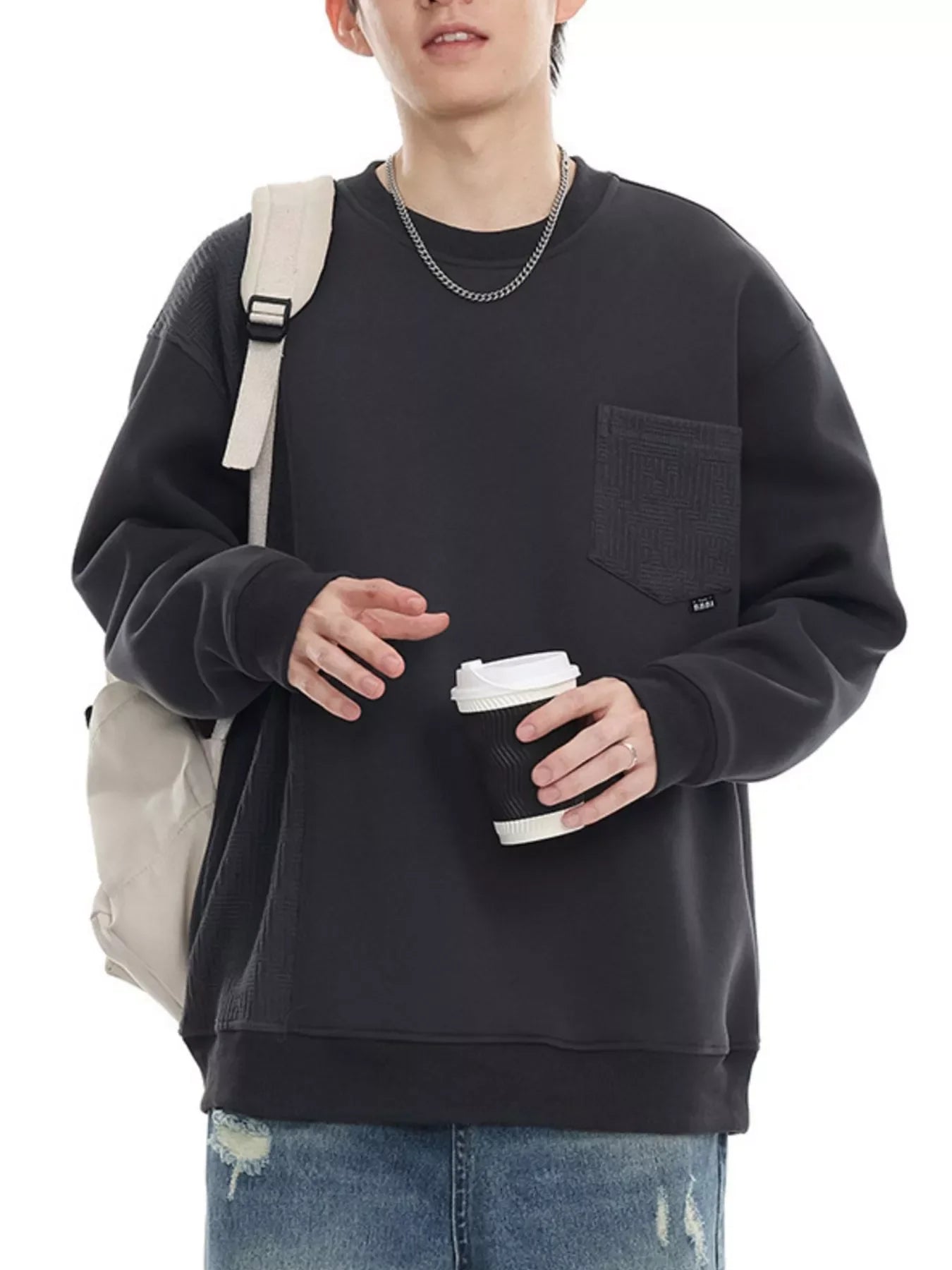 Plus Size Pocketed Long Sleeve Cotton-Polyester Sweatshirt - Southern Shores Clothing