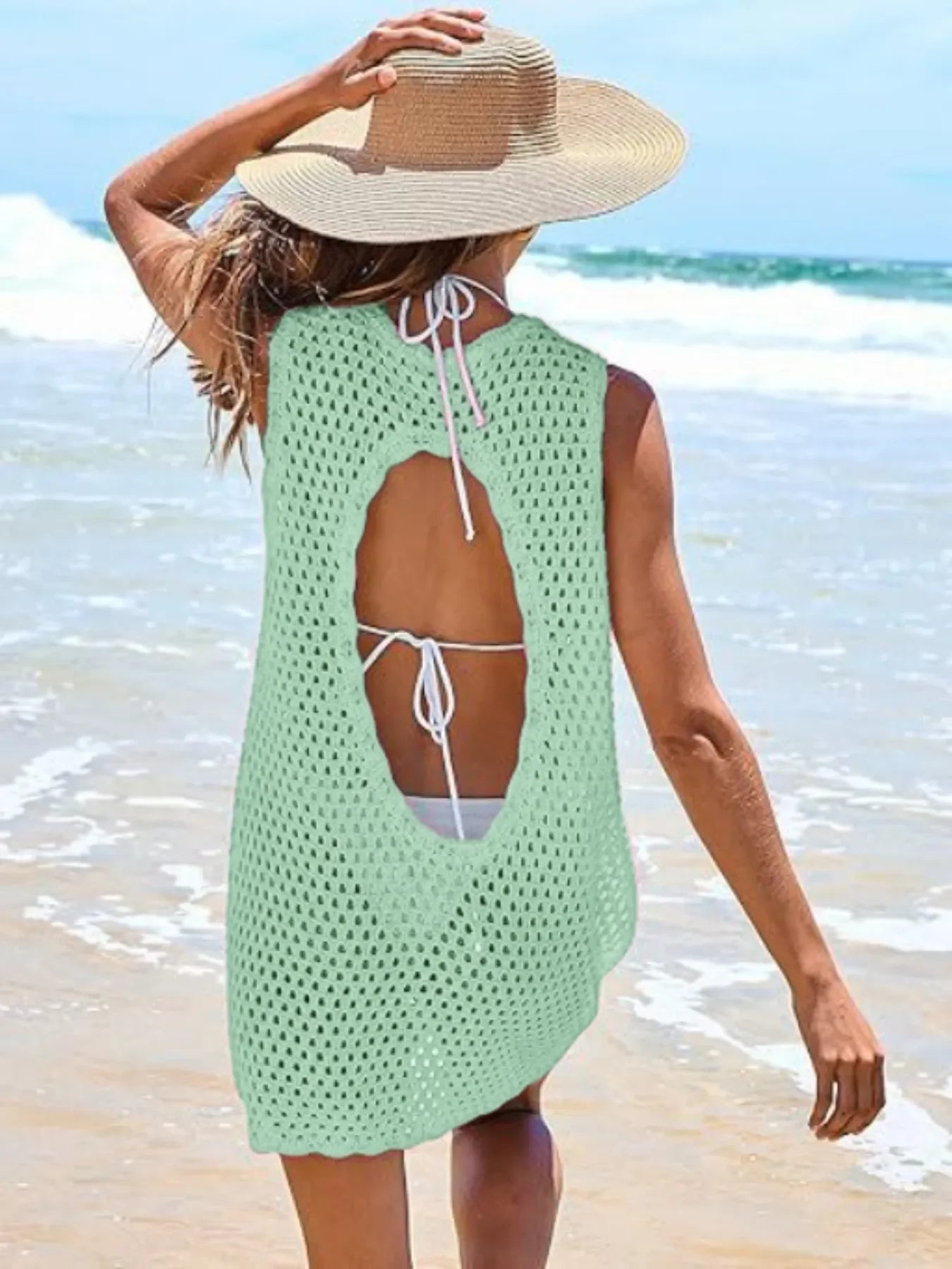 Openwork Block Cover Up Breathable Beachwear - Southern Shores Clothing