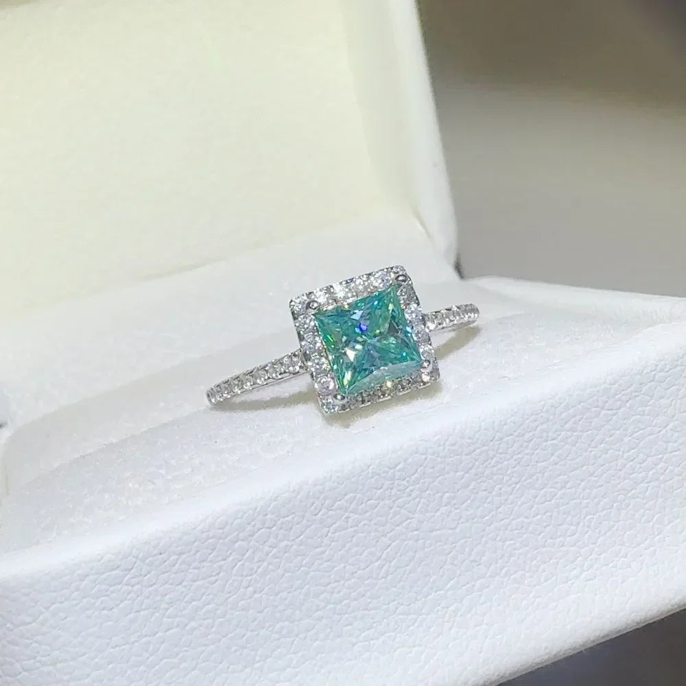 2 Carat Moissanite Square Sterling Silver Ring - Southern Shores Clothing