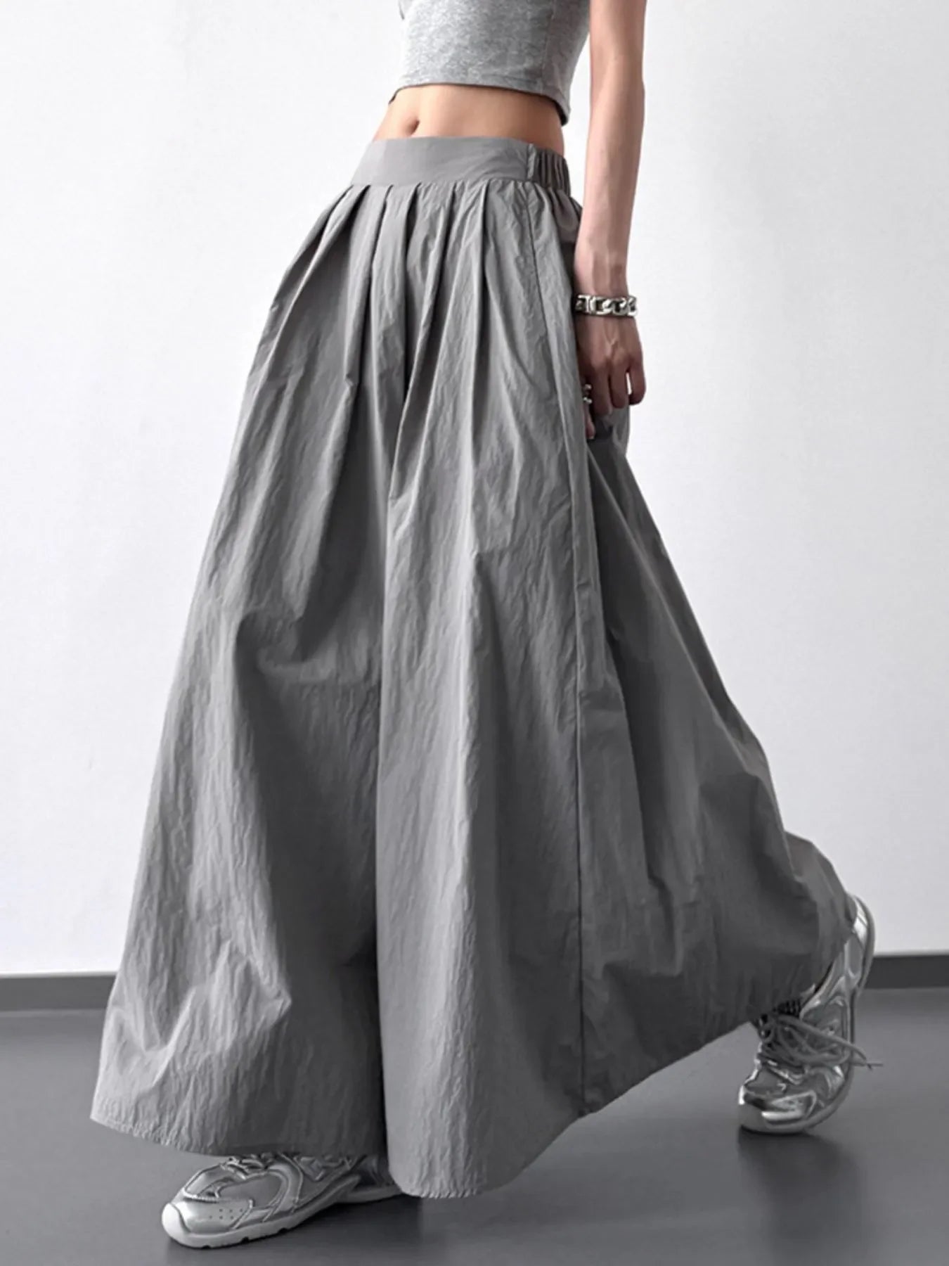 Elegant Pleated Maxi Skirt With Ruched Design - Southern Shores Clothing