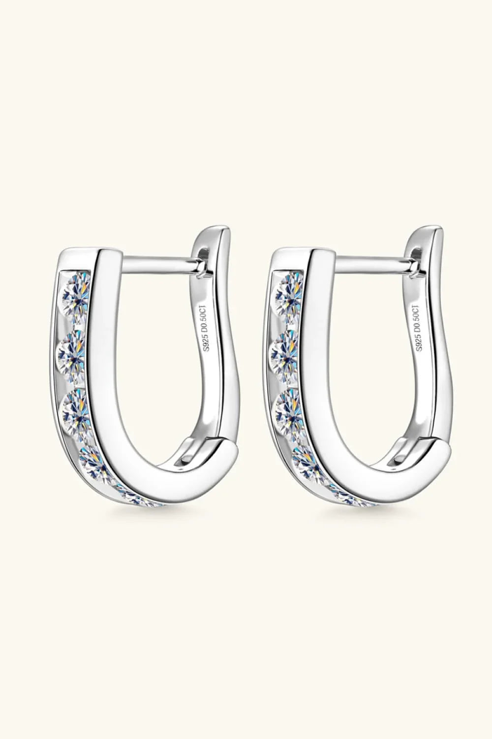 Moissanite Platinum-Plated Sterling Silver Earrings - Southern Shores Clothing