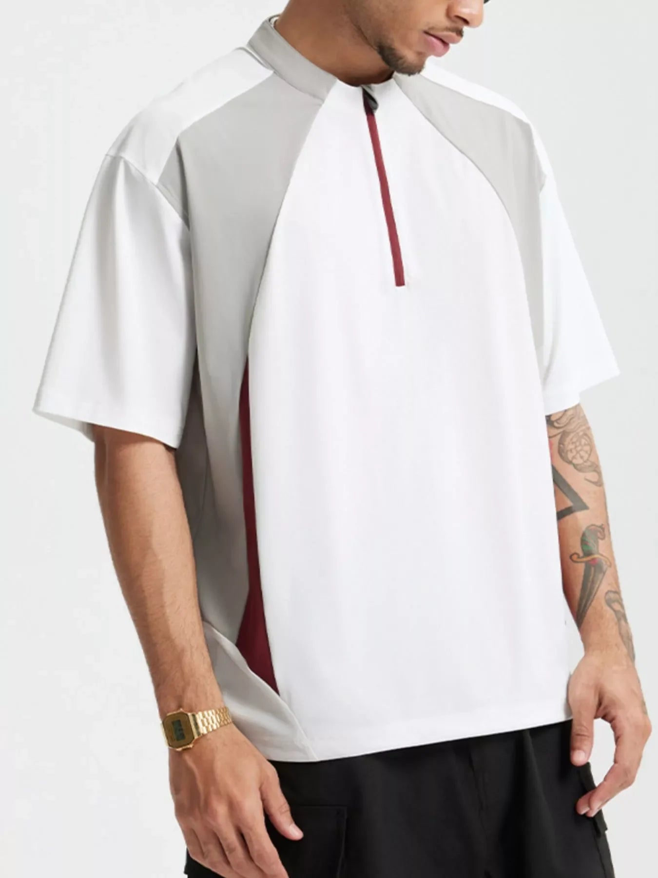 Slim Fit Quick-Dry Performance Block Half Zip Tee - Southern Shores Clothing