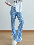 Floral Print Flare Leg Pants In Breathable Fabric - Southern Shores Clothing