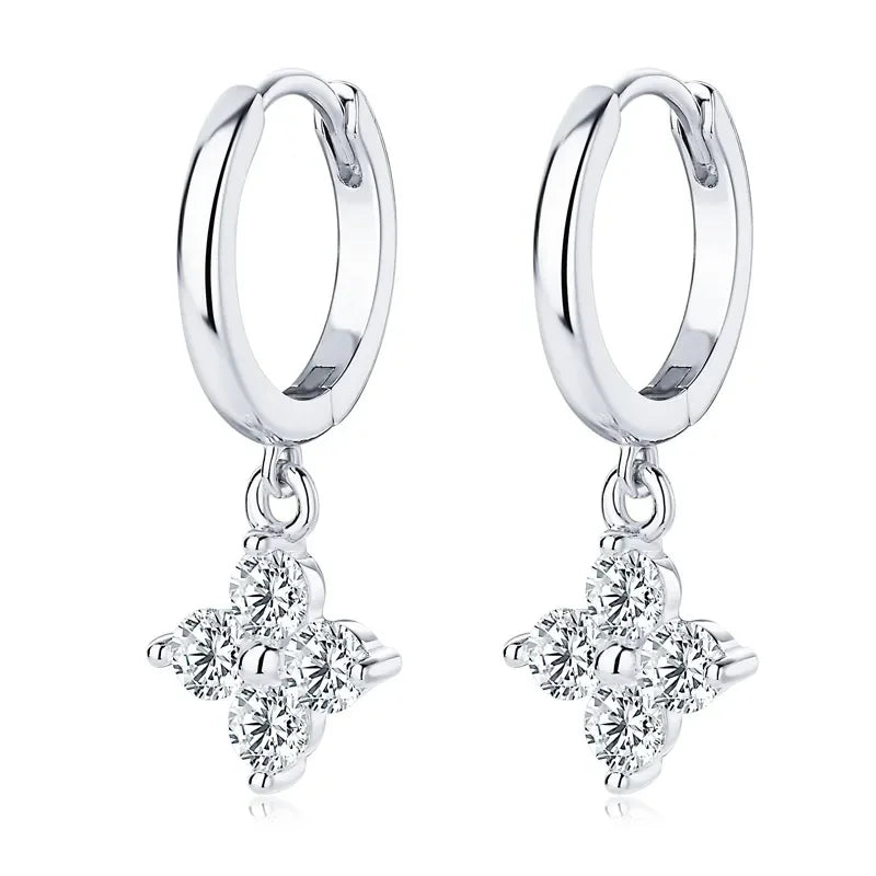 Sterling Silver Moissanite Hoop Earrings 0.8 Carat - Southern Shores Clothing