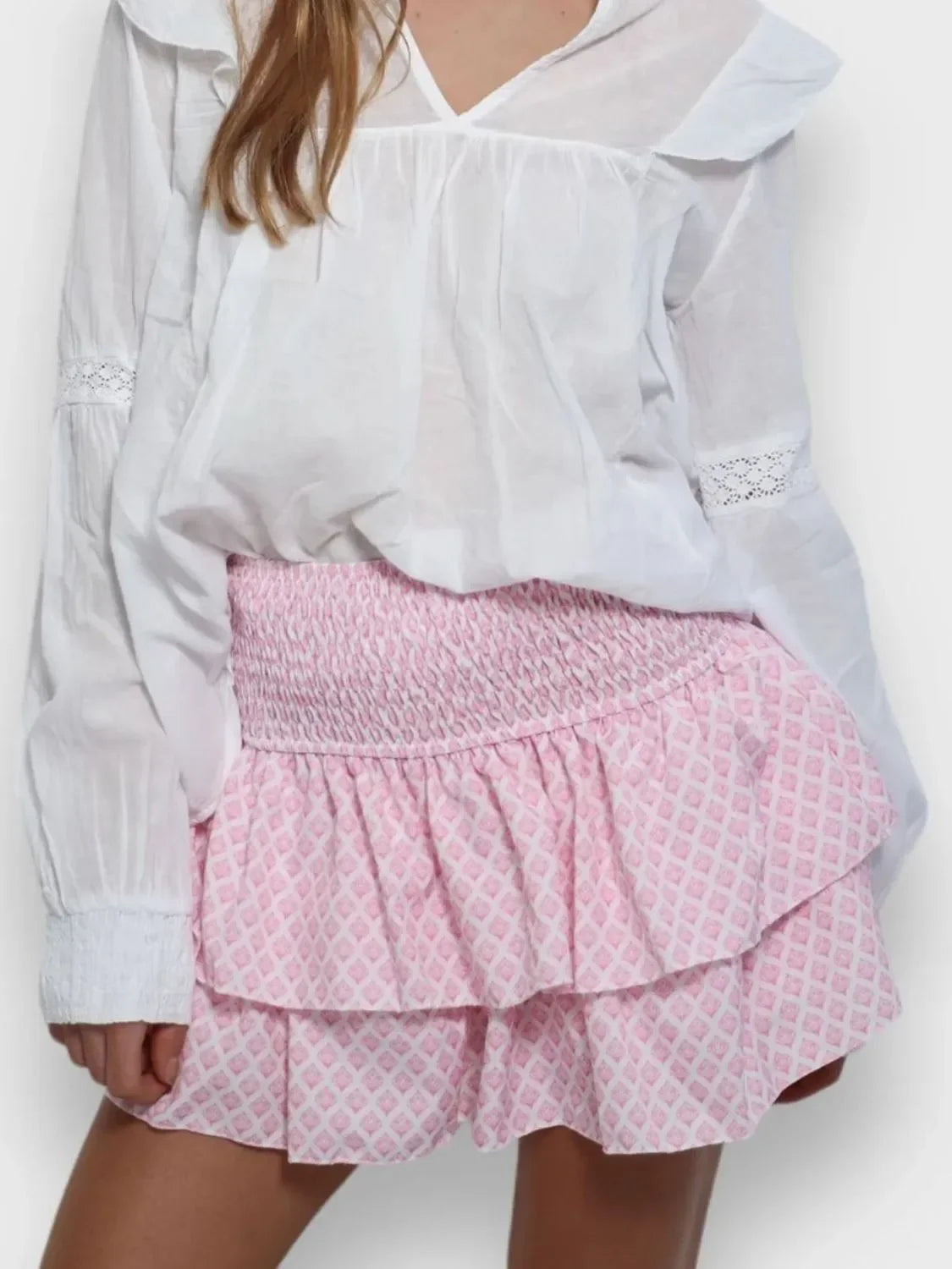 Smocked Wideband Waist Layered Mini Skirt - Southern Shores Clothing