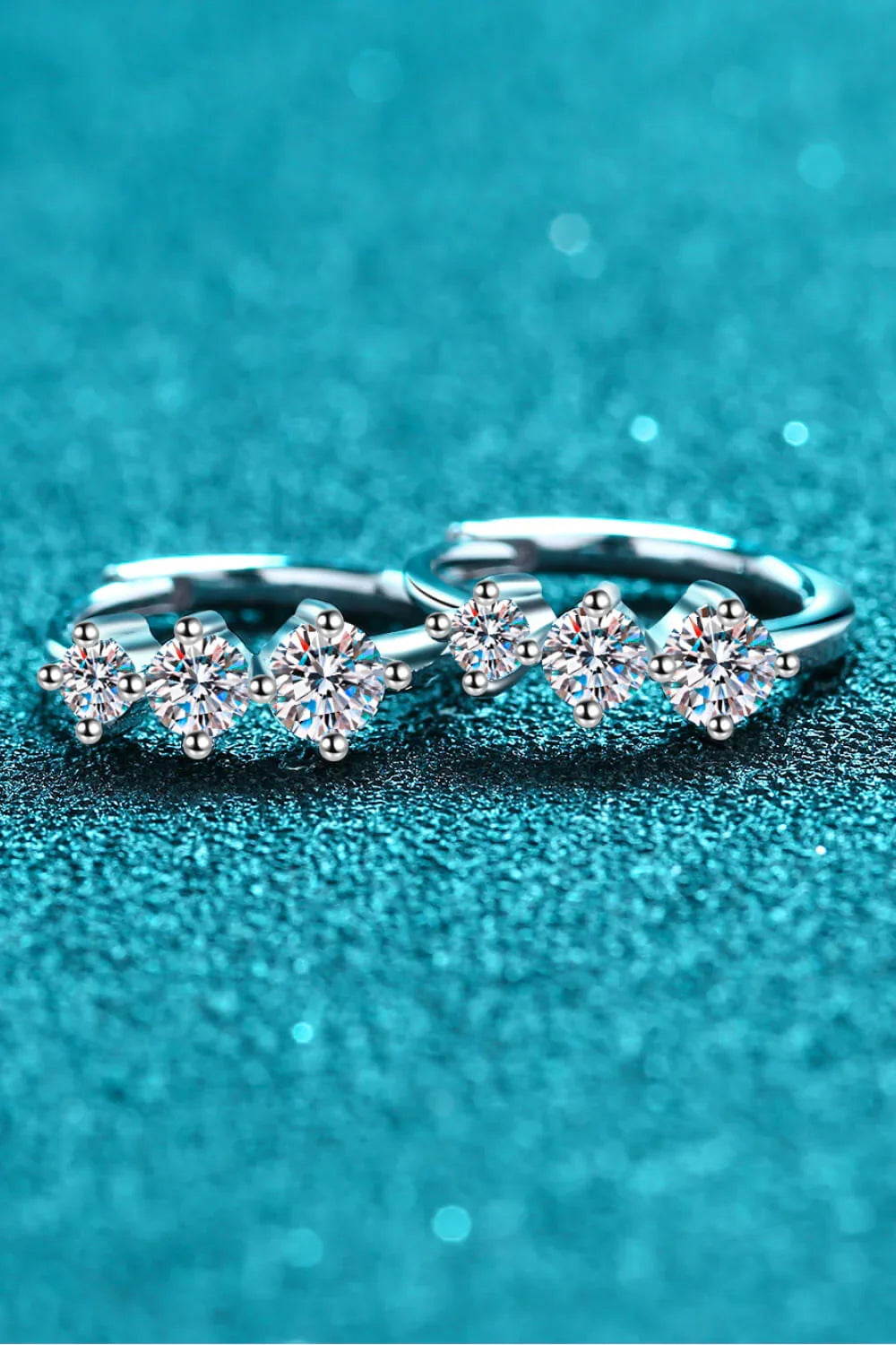 Sterling Silver Moissanite Huggie Earrings 0.72 Ct Total - Southern Shores Clothing