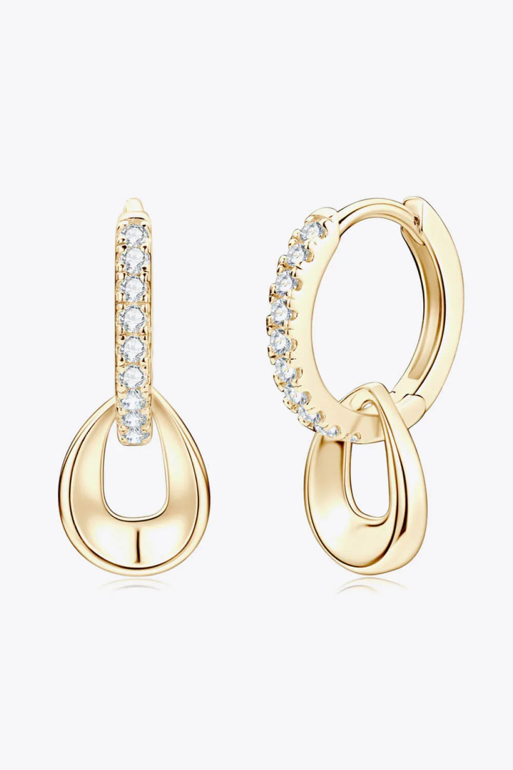 Sterling Silver Moissanite Double Hoop Earrings - Southern Shores Clothing