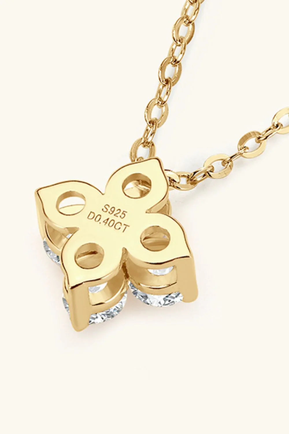 Moissanite Four Leaf Clover Necklace in Sterling Silver - Southern Shores Clothing