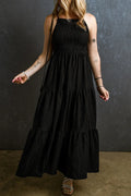 Smocked Tiered Spaghetti Strap Maxi Dress - Southern Shores Clothing