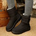 Round Toe Platform Boots With Flat Heel Style
