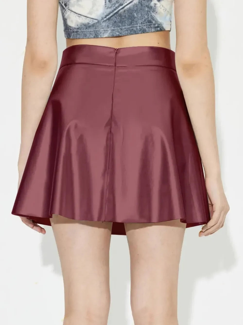 Ruched Mini Skirt With Zipper Opaque Breathable Fabric - Southern Shores Clothing