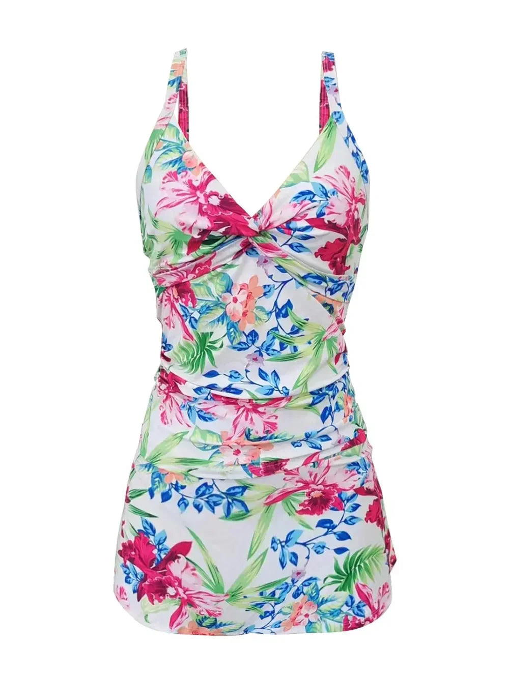 Floral Print Spaghetti Strap Top And Skirt Swim Set Two-Piece - Southern Shores Clothing