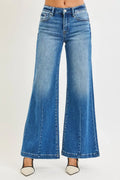 Mid Rise Wide Leg Flared Jeans Plus Size - Southern Shores Clothing