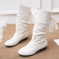 Chic Round Toe Block Heels Ankle Boots Classic
