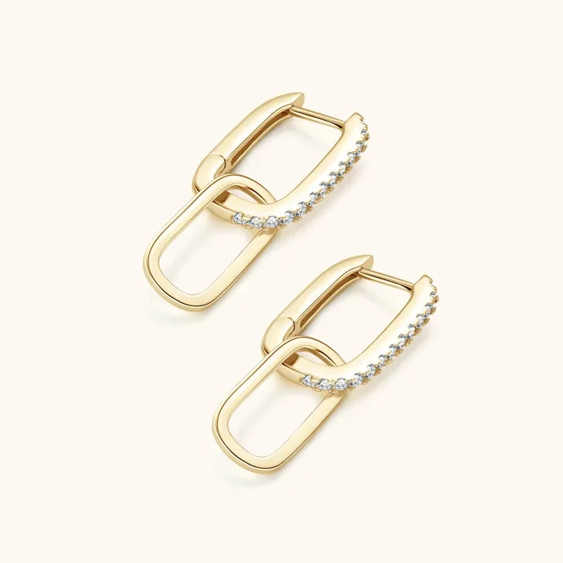 Sterling Silver Moissanite Earrings Radiant Design - Southern Shores Clothing
