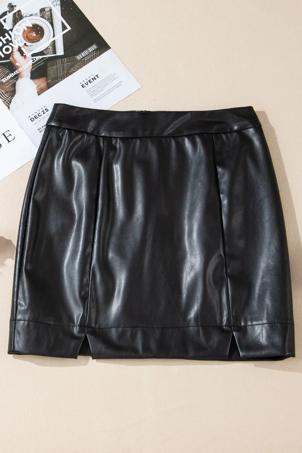 PU Leather Mini Skirt Opaque Fabric Classic - Southern Shores Clothing