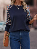 Printed Raglan Sleeve Round Neck T Shirt For Casual Wear - Southern Shores Clothing