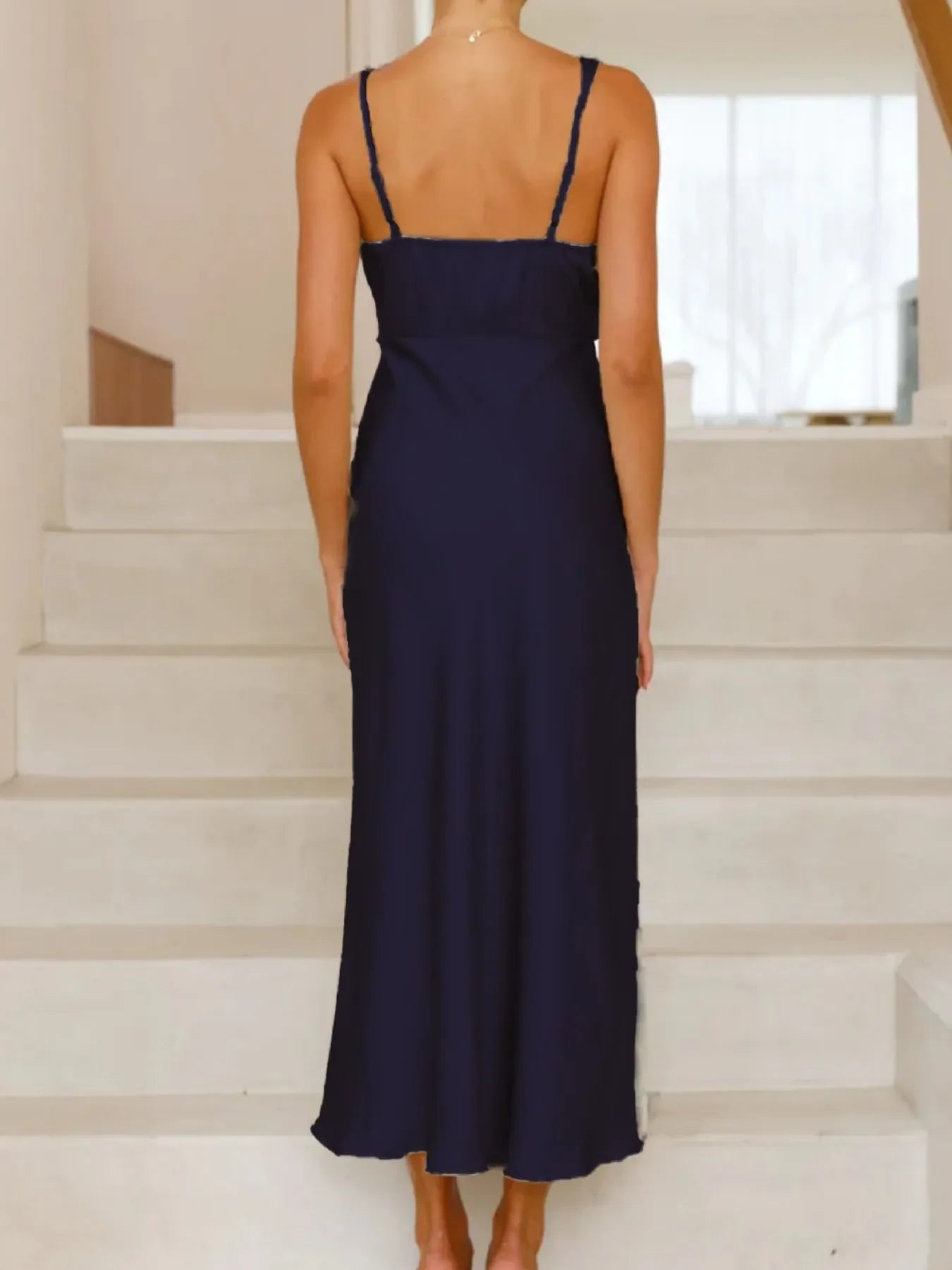 Satin Asymmetrical Magnolia Midi Dress Shimmering Evening - Southern Shores Clothing